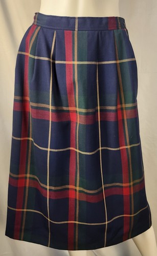 Pendleton, 1980s Pendleton Wool Plaid A‑Line Midi Skirt Lined Preppy Dark Academia 12P