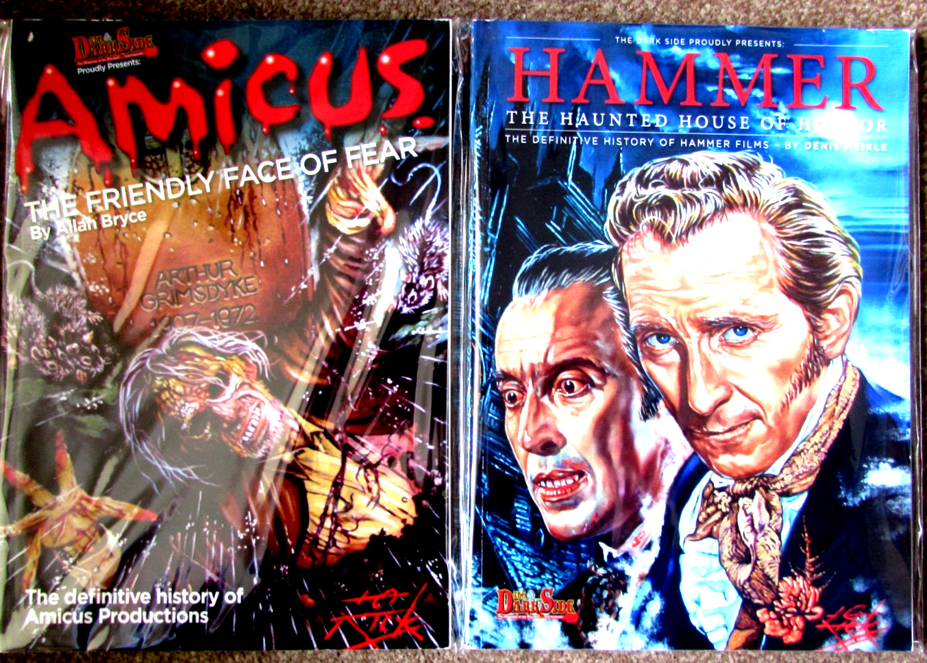 DARK SIDE PRESENTS AMICUS & HAMMER HORROR  FILMS 2 BOOKS EX CONDITION