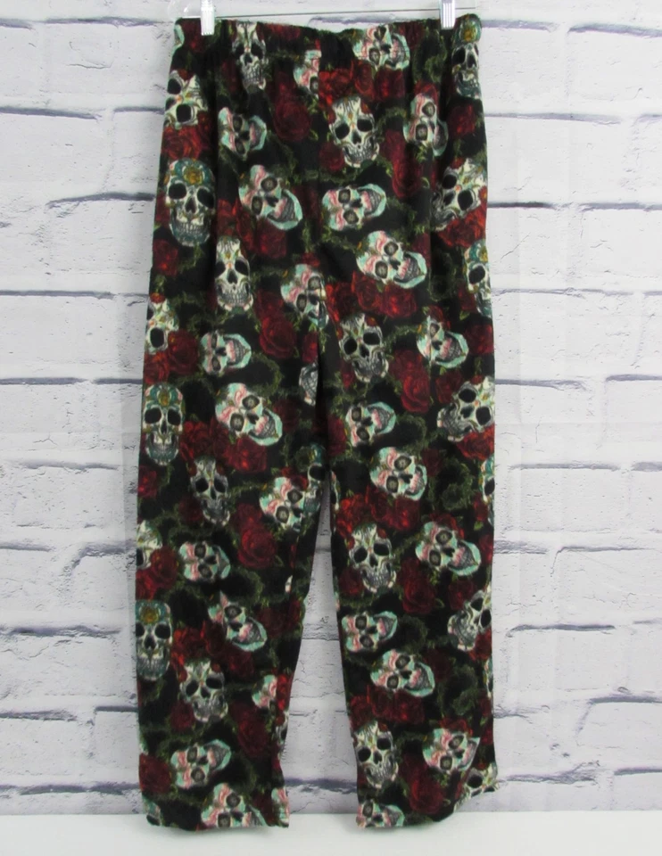 Pantalones de salón Ed Hardy calavera rosas polar suave pijama pijama gótico para hombre XL NUEVO CON ETIQUETAS. Foto 2 de 4