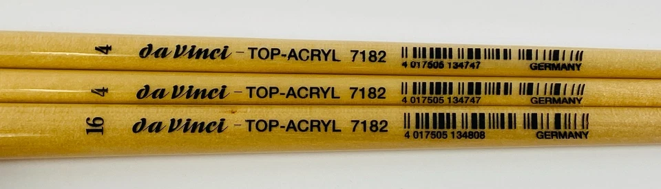 Da Vinci Top-Acryl Brushes Size 4 and 16 Professional Artist Paint Set of 3 - Image 2 of 4