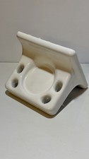Vintage Reclaimed MCM Gloss White Ceramic Tile-in Toothbrush Cup Holder