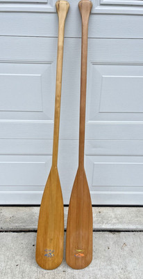 Pair Vintage 5' Hardwood Paddles STORY Smokers Quality Brand Great Shape