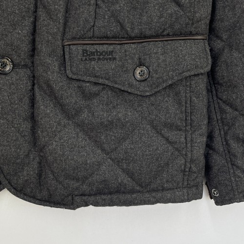 Barbour Land Rover Filey Quilted Jacket Mens Medium Grey Padded Range Rover Coat - Picture 11 of 16