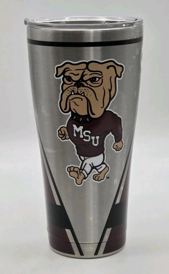 Caneca de viagem Tervis MSU Mississippi State Bulldogs 30 oz aço inoxidável  - Imagem 4 de 4