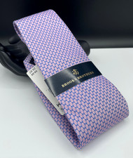 Brooks Brothers Men's Silk Blend Tie  Pink  Geo Neat  NEW MSRP: 98.00