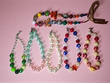 Lot 6 Chunky Bubblegum Bead Necklaces Gumball Kidcore Boho Butterfly Statement