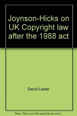 Joynson-Hicks on UK Copyright law aft..., Paul Mitchell