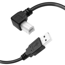 1 PC 90 Degree Left Angle USB 2.0 A Male To B Male Printer Scanner Cable 1.5M