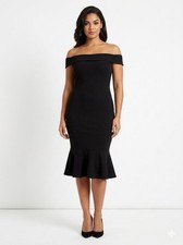 forever 21 LBD Bodycon black midi sexy Flare dress M Medium