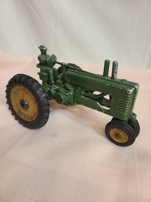Vintage 1940's Arcade Toy John Deere Model A Tractor + Driver Ertle Antique
