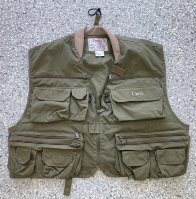 ORVIS Fly Fishing Vest Mens L Wading Multi Pocket Mesh Zip Utility Outdoor Green