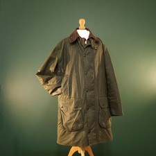 Barbour Border Wax Jacket Mens C38 A200 Regular Olive Green Tartan Lined