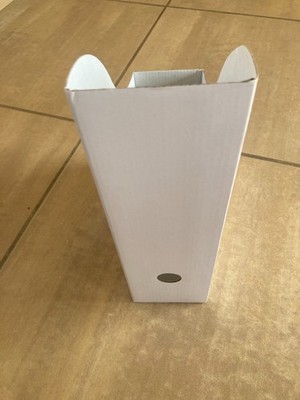 TWO (2) Magazine File Holder Organizer Boxes; White and Black; Simple Houseware