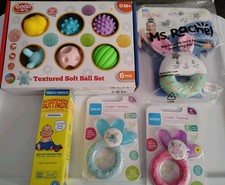 Lot of 5 Baby Items Teethers, Sensory toys. New 