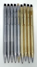 Cross Century Classic Pen Pencil Lot of 9 Gold Filled  Chrome