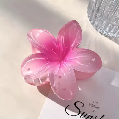 Hawaiian Flower Hair Claw Clip Gradient Shark Clip Beach Vacation Hair Accessory