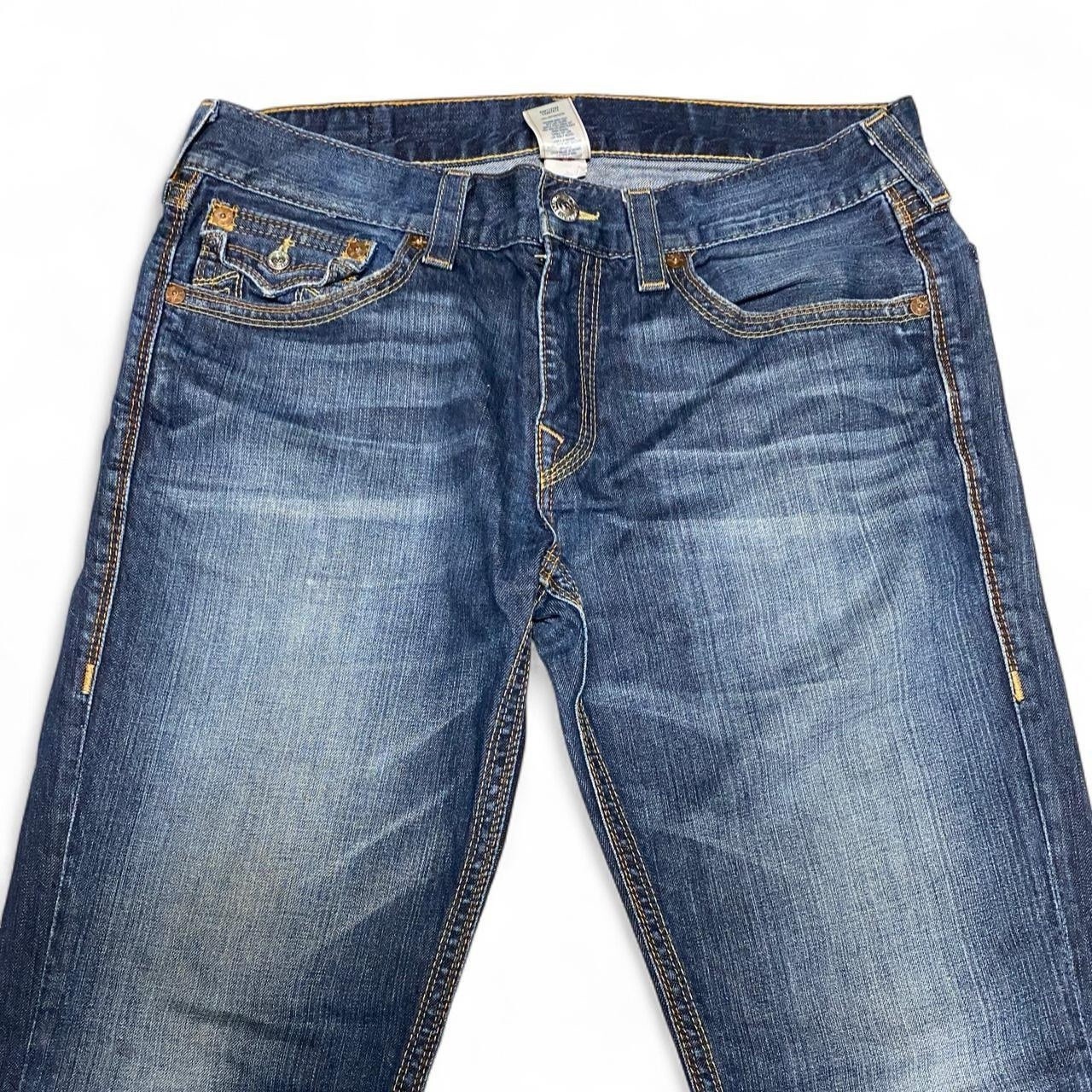 Y2k true Religion dark wash fading denim bootcut jeans   thumbnail 7