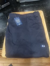 Lands  End Serious Sweats Sweatpants XXL 44  46 Navy Pockets Drawstring Cuffed