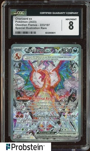 2023 Pokemon Obsidian Flames Charizard #223/197 SIR CGC 8 NM-MT