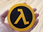 Plastic Half-Life Cup Coaster – 10 cm Lambda Logo Drink Mat for Gamers