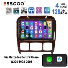 Android 15 Autoradio GPS 128GB Apple CarPlay F&uuml;r Mercedes S/CL Klasse W220 W215