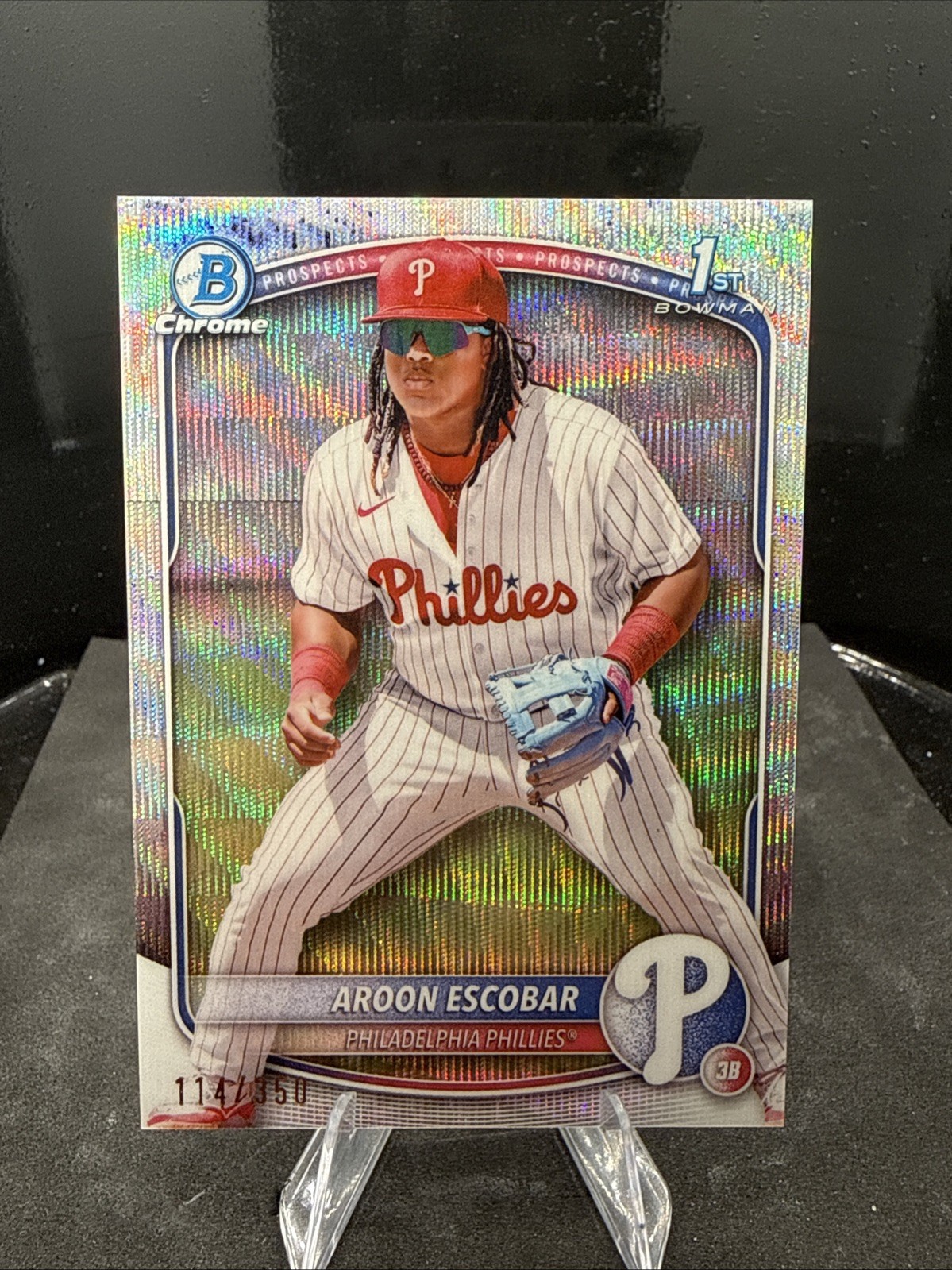 2025 Bowman - Chrome Prospects Aroon Escobar #BCP-65 Wave Refractor /350 (RC)