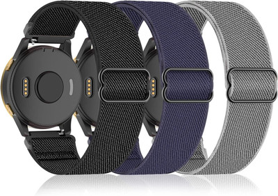 3 Pack Stretchy Nylon Watch Bands Compatible with Forerunner 55/165/24...