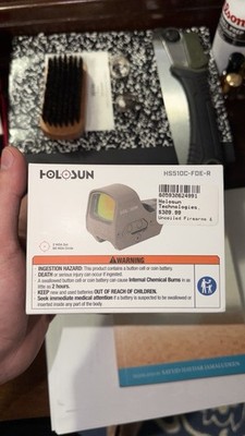 HOLOSUN HS510C-FDE Open Reflex Sight, 65 MOA Circle + Red 2 MOA Reticle FDE