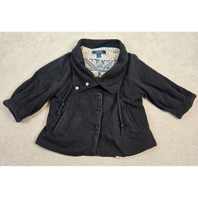 Anthropologie Millard Fillmore Hippie Van Boho Jacket Sz S Black Collared Retro