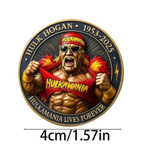 Monedas conmemorativas Hulk Hogan 1953-2025 Hulkamania Lives Forever moneda EE. UU. - Imagen 5 de 6