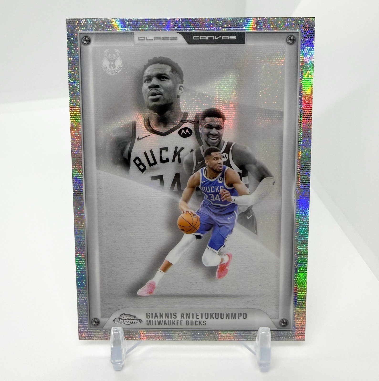 2025 Topps Chrome Basketball Giannis Antetokounmpo Glass Canvas #GC-3 Bucks