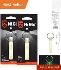 Ni Glo 2'' UV Rechargeable Glow-in-the-Dark Keychain - 2 Pack for Outdoor Safety