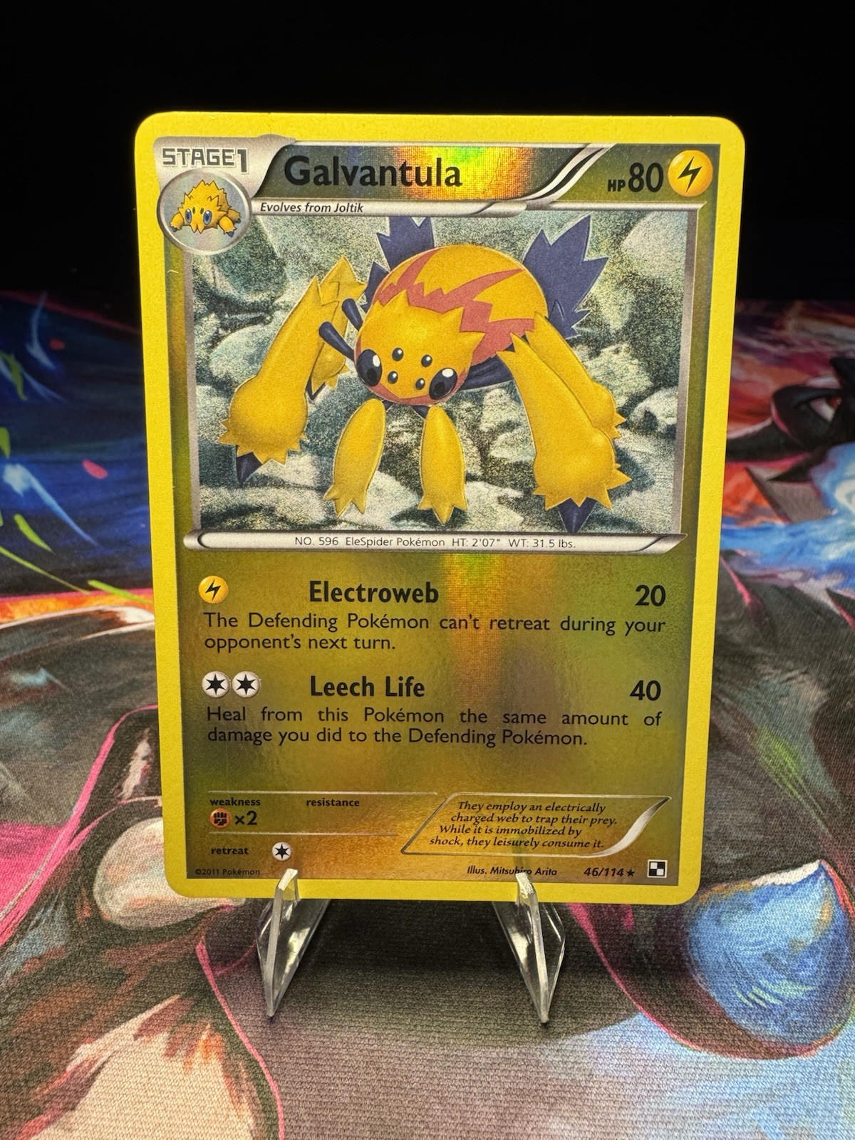 Galvantula 46/114 Reverse Holo Rare – Black & White Pokémon