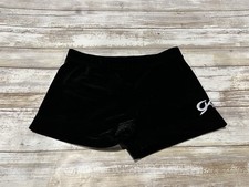 GK Elite Girls Child Large CL Black Velvet Bar Workout Shorts