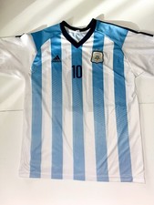 Argentina World Cup Messi #10 Soccer Jersey Football Shirt Striped Men’s Large L