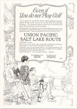 Union Pacific Salt Lake Route 1915 Vintage Print Ad Winter Playground Golf