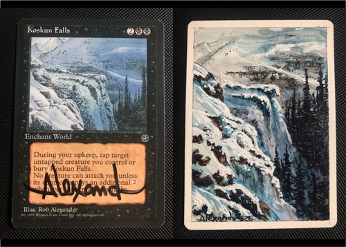 MTG Homelands KOSKUN FALLS *** Artist Proof Signed AP w/original back art 1/1