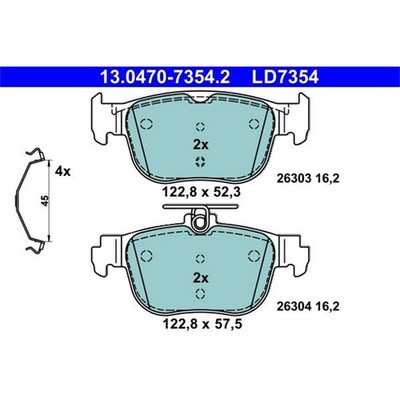 ATE CERAMIC BREMSBELÄGE SATZ HINTERACHSE PASSEND FÜR AUDI A3 CUPRA