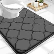 Memory Foam Toilet Rugs U-Shaped 24X20, Ultra Soft and Absorbent Bathroom Rugs,