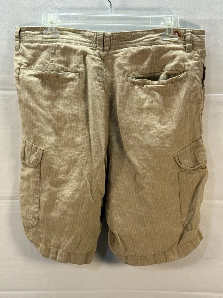 Tommy Bahama Pantalones Cortos de Lino Hombres Talla 32 Beige Rayas 10" Entrepierna Ligeros Foto 2 de 4