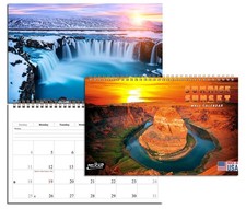 2027 Spiral-bound Wall Calendar Sunset Sunrise - 12 Months Desktop 11x17 