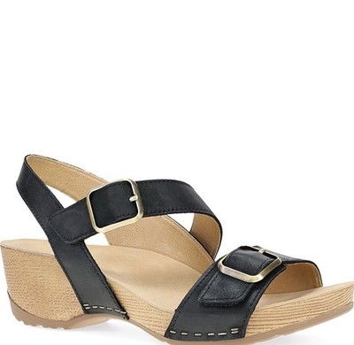 Dansko Women's Trinity Nubuck Sandal Leather Strappy Wedge Size 40