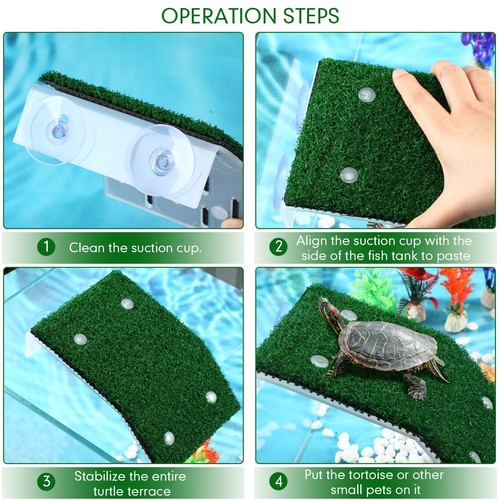 2 Pcs Turtle Basking Platform Ramp Medium Tortoise Terrace Resting Ladder Sim... - Picture 4 of 7
