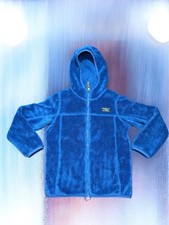 Vintage LL BEAN Jacket Kids / Youth SZ M 10-12 Blue Fleece Full Zip Hoodie