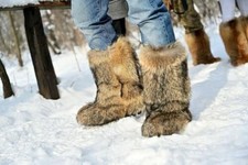 Genuine Coyote Snow Winter Boots for Men Viking boots Big Sizes Hunting Moutons