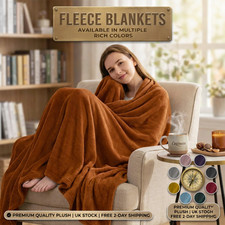 Large Fleece Blanket Luxury Soft Sofa Throw Over Bed Thick Fluffy Warm 310 GSM