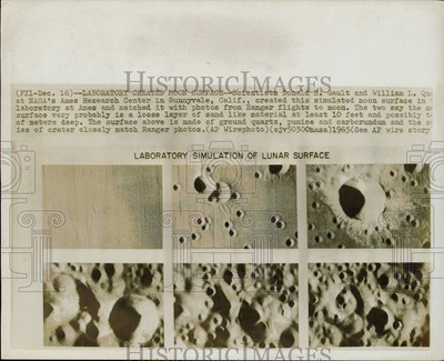 1965 Press Photo View of a laboratory-created lunar surface - afx06140