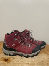 Oboz Bridger Mid B-Dry Trail Hiking Boots Women's 9 Rio Red Leather Waterproof