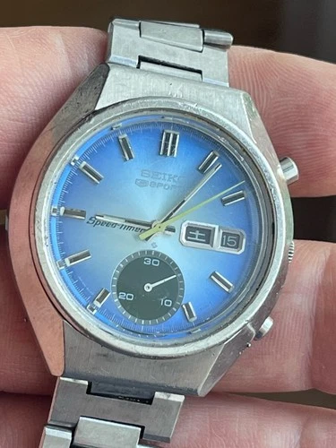 Vintage Seiko 5 Sports Speed timer Sunrise 6139-8040 Chrono Automatic, Orig Band