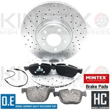 GELOCHTE BREMSSCHEIBEN MINTEX BELÄGE SENSOR VORNE FÜR BMW X5 3.0 si M SPORT E70 348mm